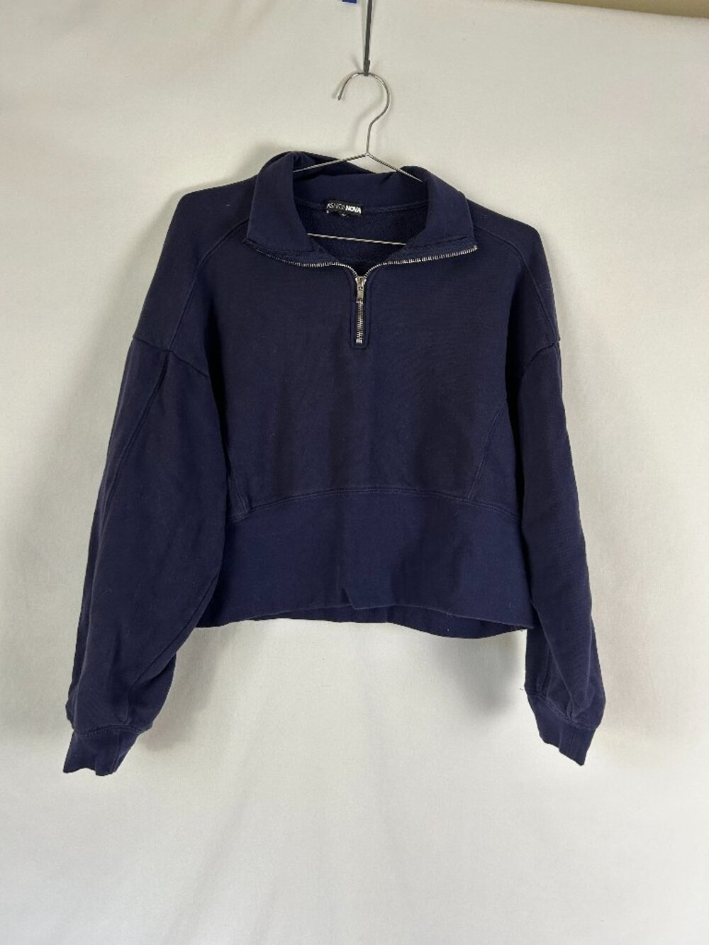 Fashion Nova Dark Purple Cropped Quarter Zip Sweatshirt 2X